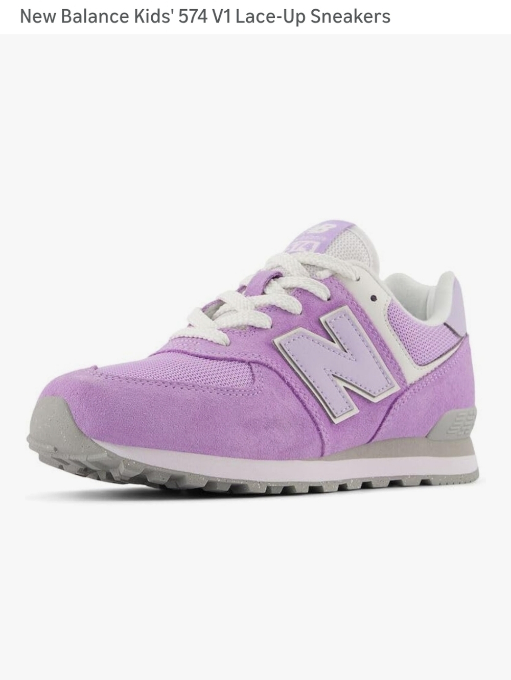 New Balance Lavender 574 V1 Retro Sneaker Big Kids 5.5/Womens 7